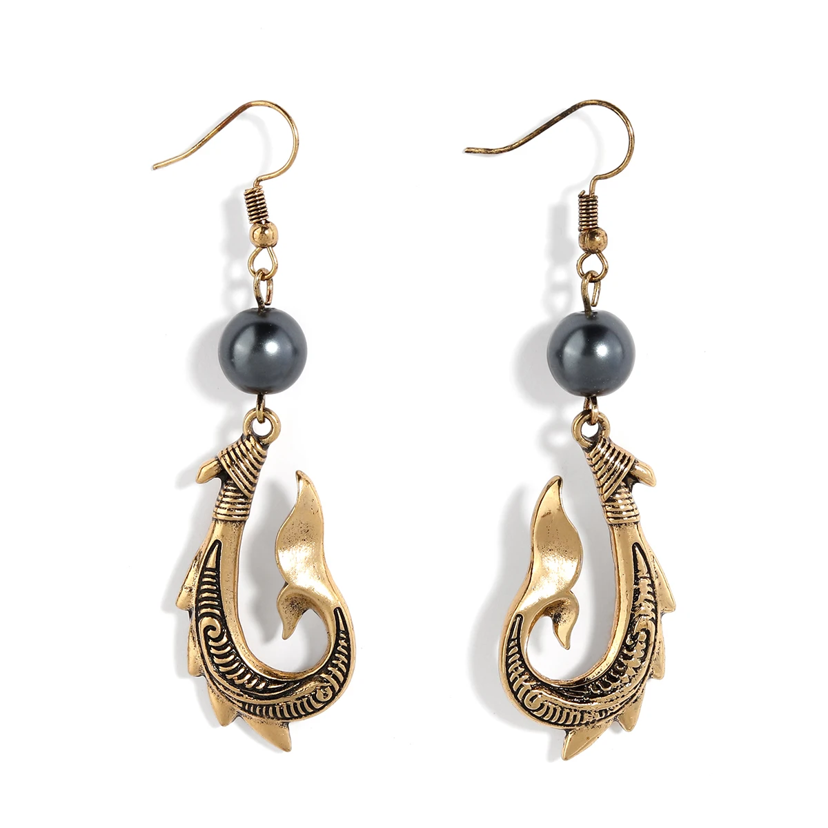 

2023 Hot Sale 18K Gold Jewelry Earing New Trendy Black Pearl Hook Earrings Wholesale Women Party