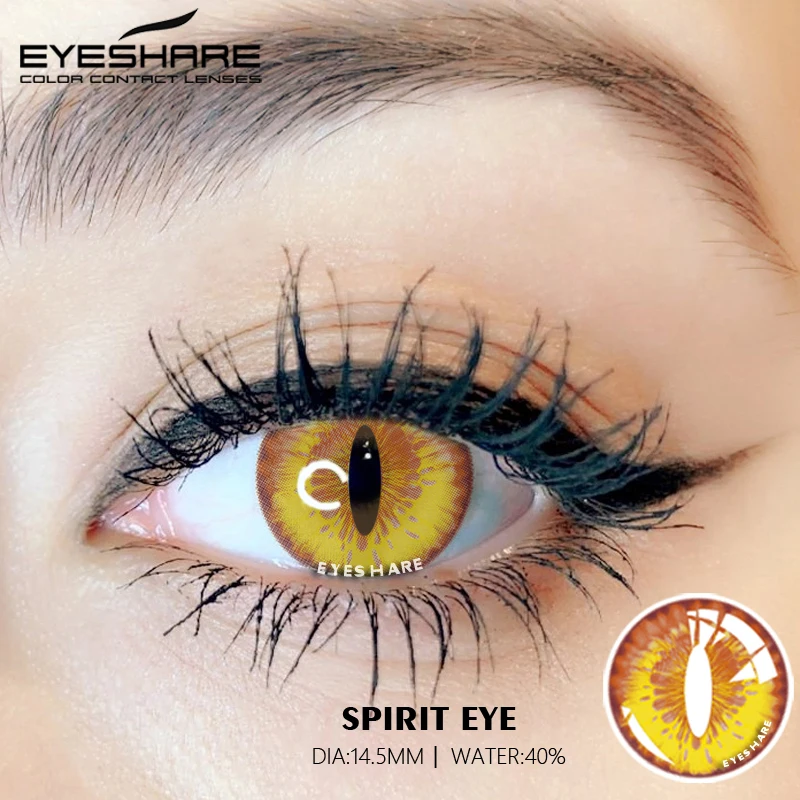 

EYESHARE Custom 1Pair(2pc) COSPLAY Yearly Hallowmas Color Lenses Eyes Lens Acuvue Oasys Fresh Lens Colored Eye Contact Lenses, 6color