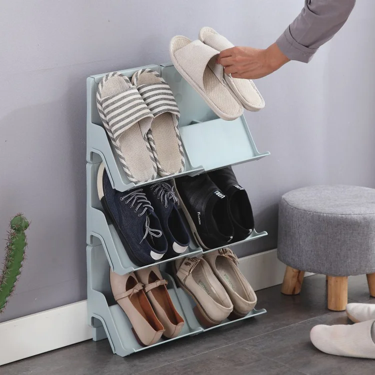 

Wholesale Plastic Stackable Shoe Rack For Household Multi-layer Shoe Holder Storage Rack Layered Organized Shoe Cabinet