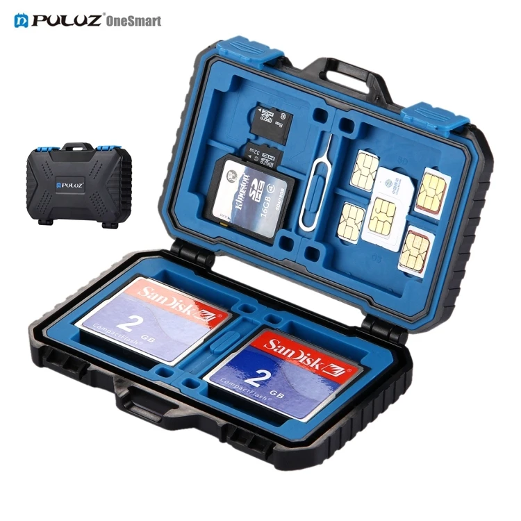 

Puluz Professional Water-Resistant Anti-Shock Holder Storage SD SDHC SDXC TF 27 in 1 Memory Card Case Protector Organization