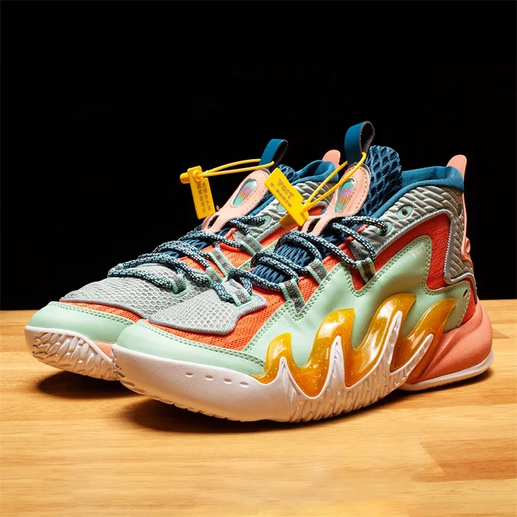

new style claw-like basketball style shoes men sports male fashion man shoes wholesale, Orange,white/green, black/green