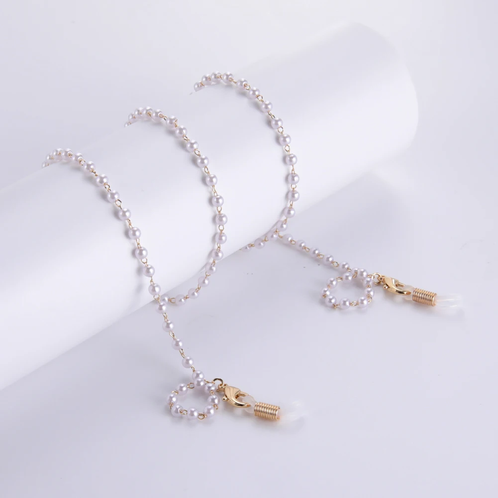 

Maskholder Chain Sunglasses Chain Pearl Jewelry Glasses Holder Gold Beadeds Eyeglasses Chain Copper Eyewear Accessories 2021