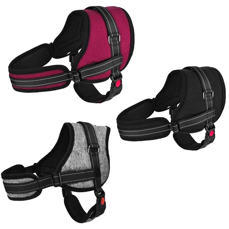 

No Pull Dog Harness vest Adjustable Neck and Chest Strap Padded Halter Vest Reflective with Top Handle Harness with Locker