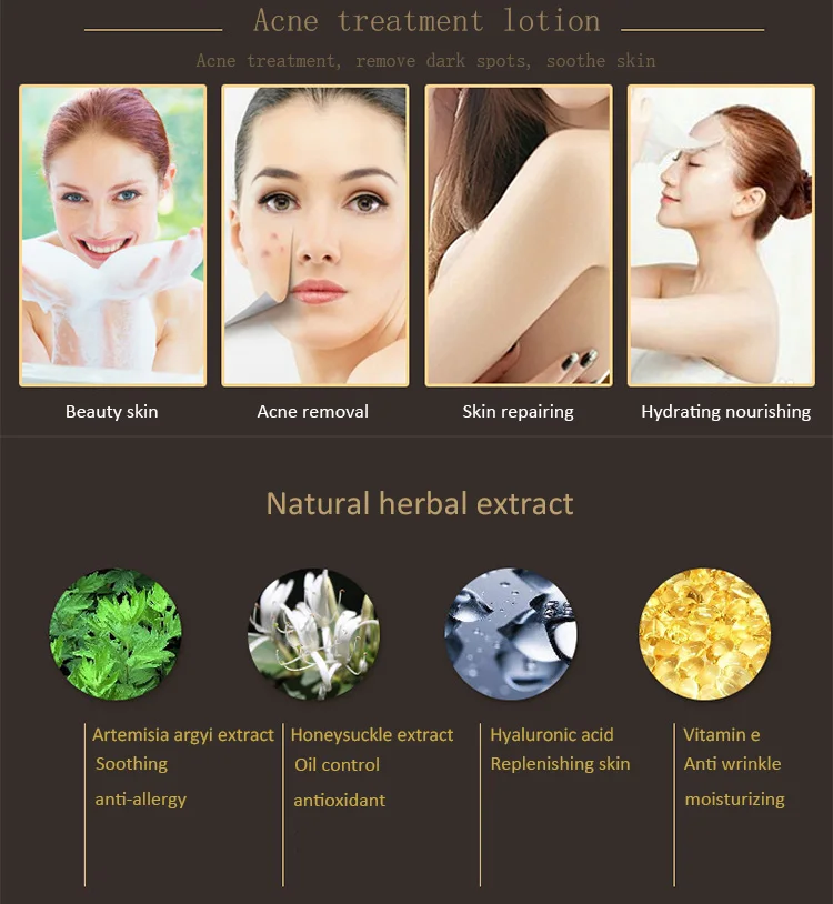 
Private Label Concentrated Molecular Solid Anti Acne Treatment Repairing Facial Lotion 