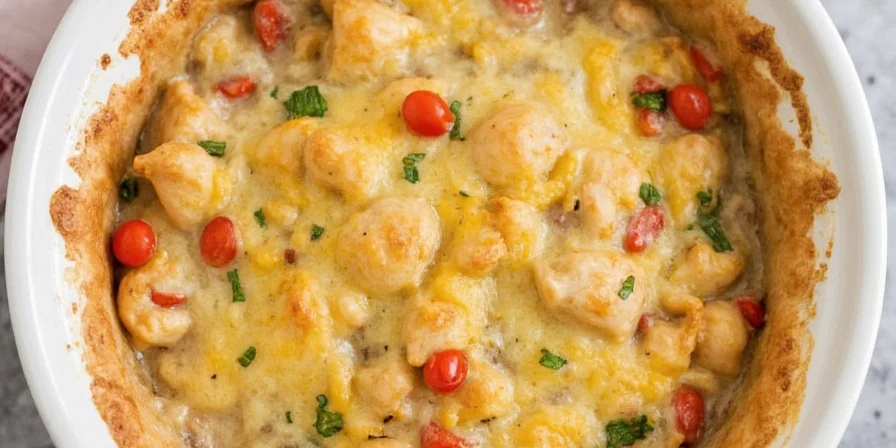 Making chicken pot pie step by step with spices being added.