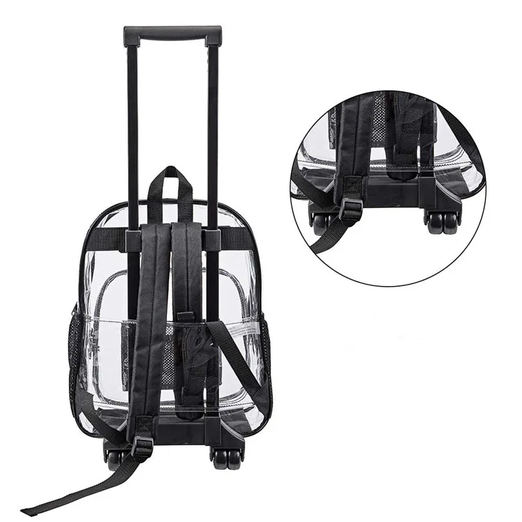 Rolling Clear Backpack Heavy Duty See 