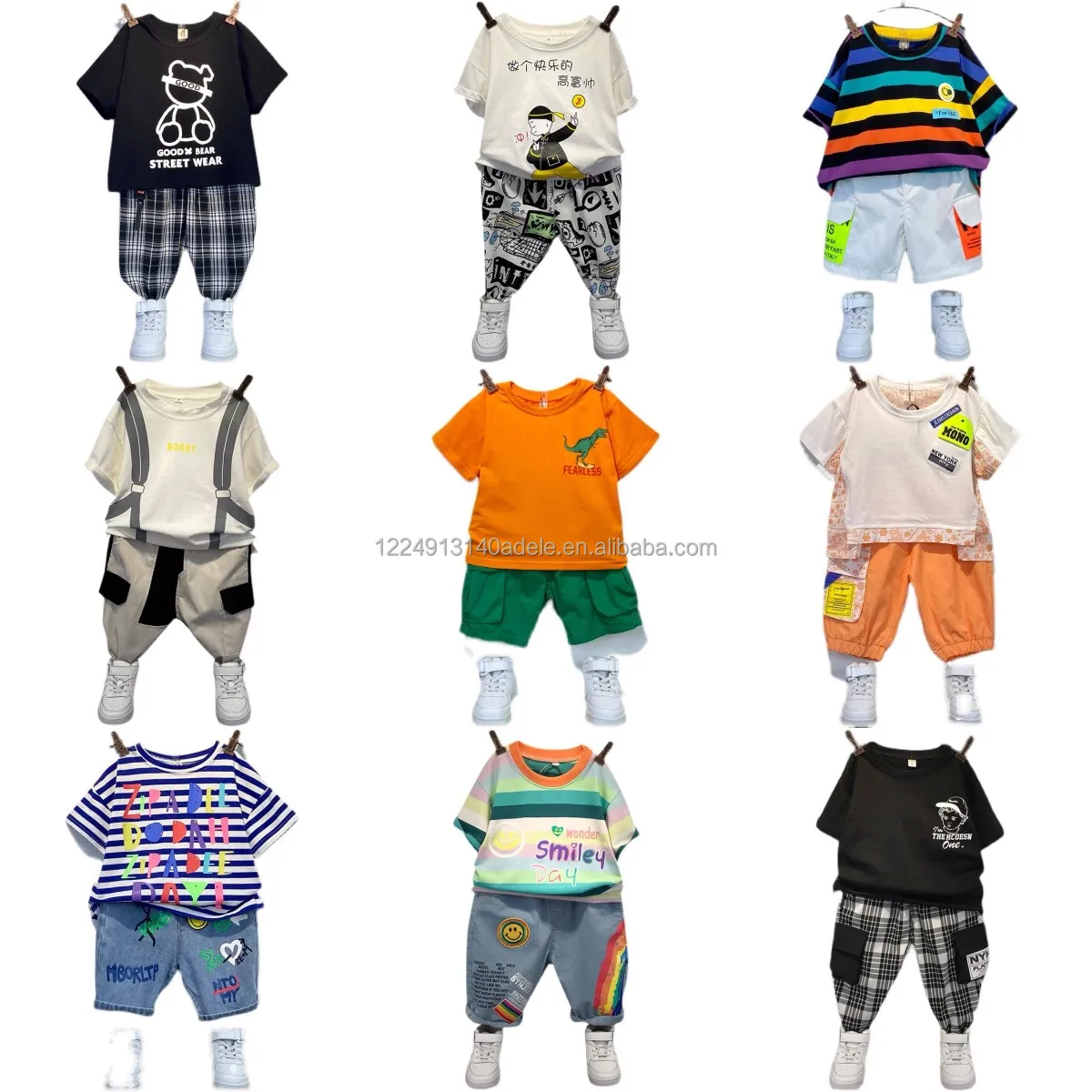 

Factory Wholesale Customized Baby Boys Clothing Sets Kids Clothing Sets Boys and Girls tshirts pants Summer Suit