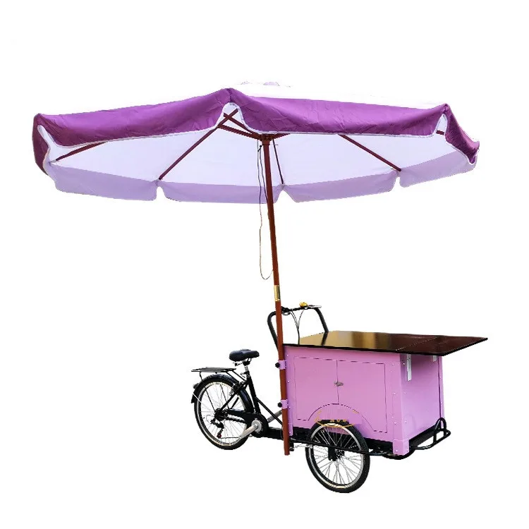 

Street Electric Coffee Cargo Bike Snack Food Vending Cart Mobile Adult Bicycle for Sale, Can be customized