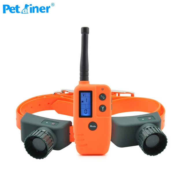 

Petrainer 910B-2 Remote Beeper Dog Training Collar for 2 Dogs, Green + orange