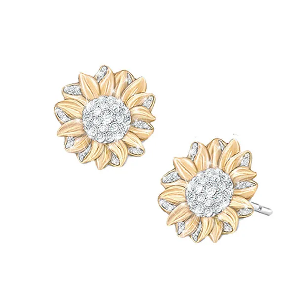 

Retro style earrings cute sunflower ladies pendant flower necklace