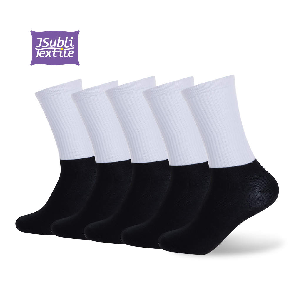 

JSubli Textile 3D Wholesale Black Sole Sublimation sox Athletic Custom Logo Socks