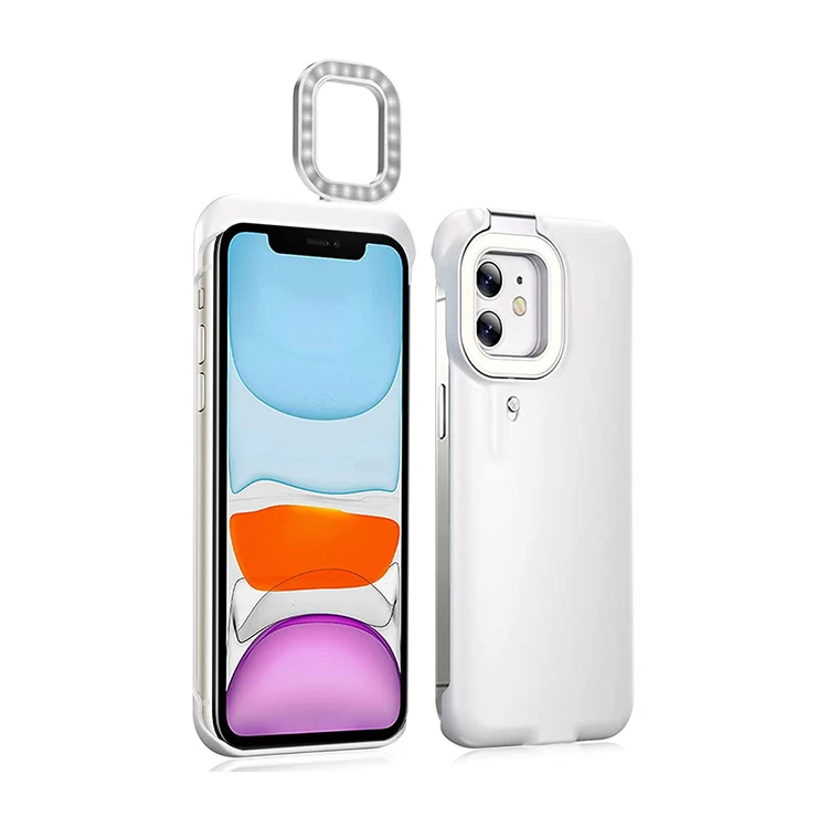 

Phone Photo Flashlight Light Up Cover Charging Selfie Ring Fill Light Led Phone Case For iPhone 13