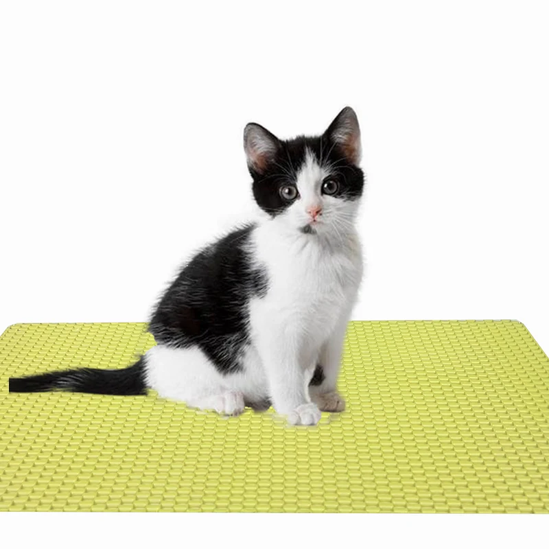 

Jieyu 15 x 24 Inch Urine & Waterproof Trapping Mesh Cleaning Foldable Cat Litter Mat Pvc Litter Mat for Litter Box, Customized color