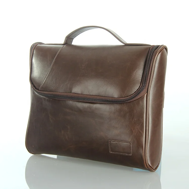 

Multifunctional Men's Leather Tote Bags Men's Casual PU Leather Fashion Business Zipper Briefcase