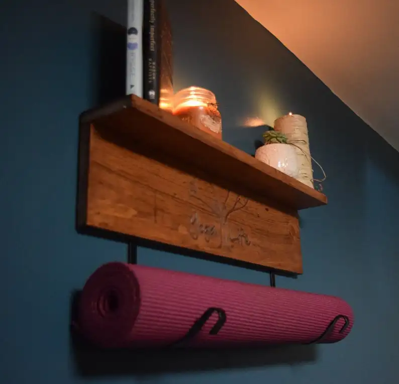 Wall Mount Shelf For Gym Mat Yoga Mat Storage Gift For Yogi