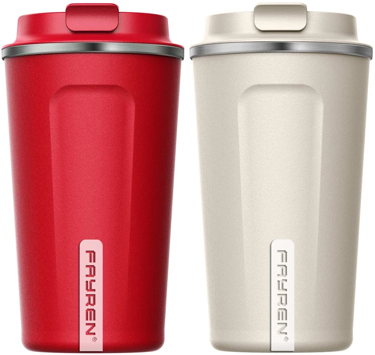 

FAYREN Coffee Cups Spill Proof Leak proof Stainless Steel Double Wall Vacuum Tumbler with Lid