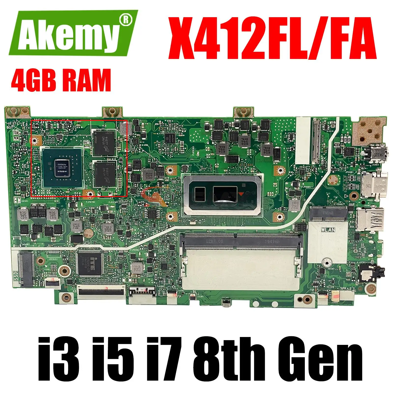 

X412FA Mainboard X412FJC X412FLC X412FJ X412FL X412F A412F F412F K412F S412F V412F R424F V4000F V4000FJ Laptop Motherboard