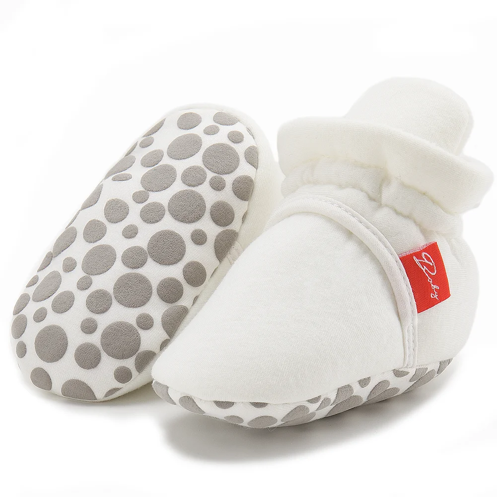 
Fashion Style cotton fabricThermal Adjustable Rope Buckle infant booties organic baby booties 