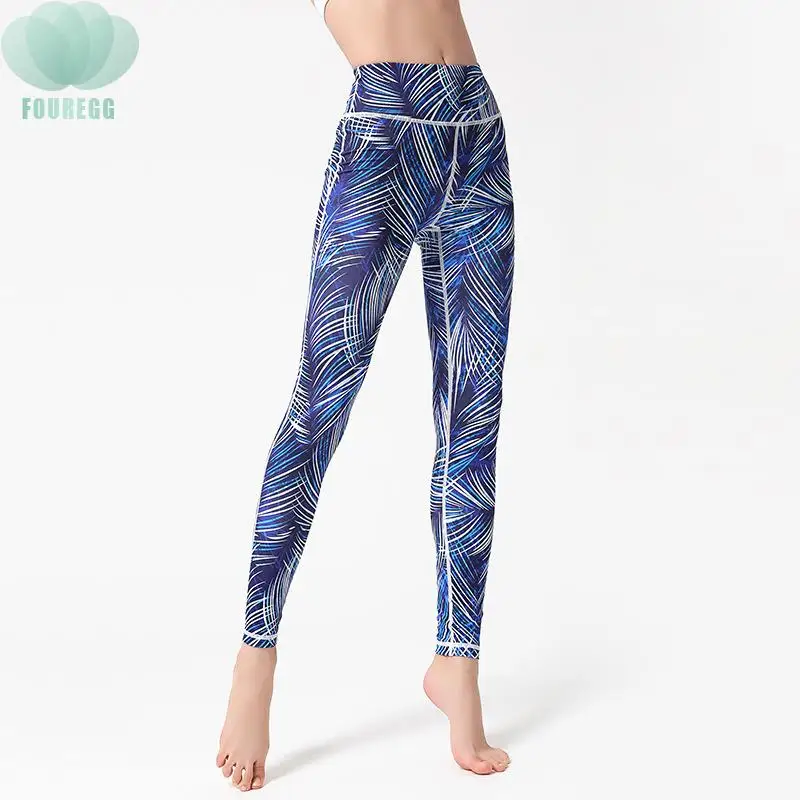 

New high end digital print running fitness pants line series printed yoga leggings