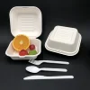 green biodegradable bagasse restaurant to go containers 650ml compostable food box for burger packaging