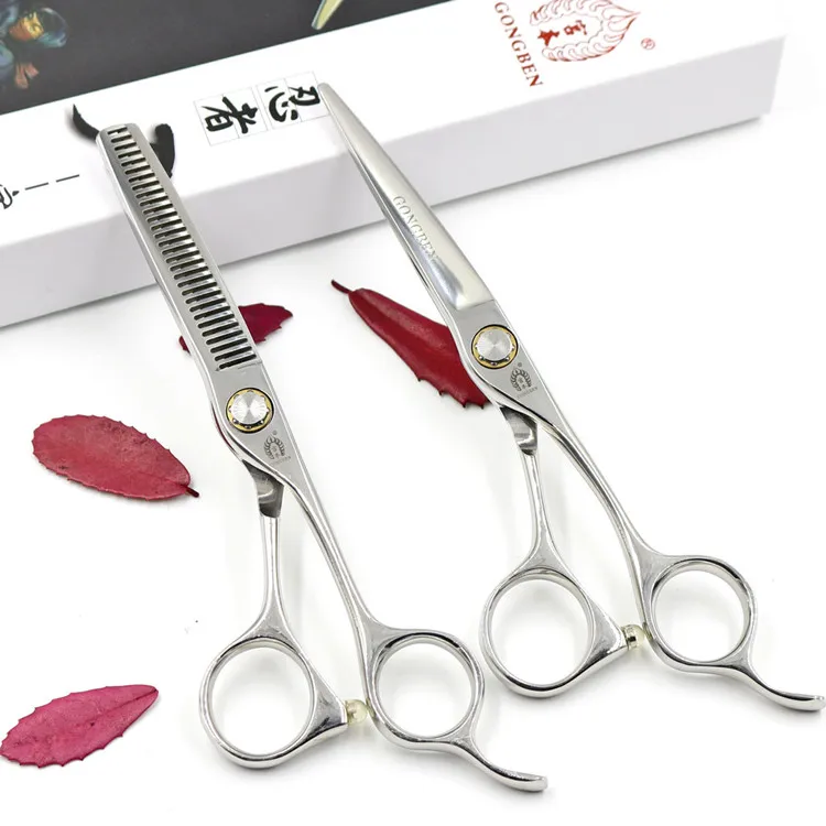 

Luxury Hair shears Set Barber Accessories Other Hair Salon Equipment Combination Suit barber modelling scissors, Silver