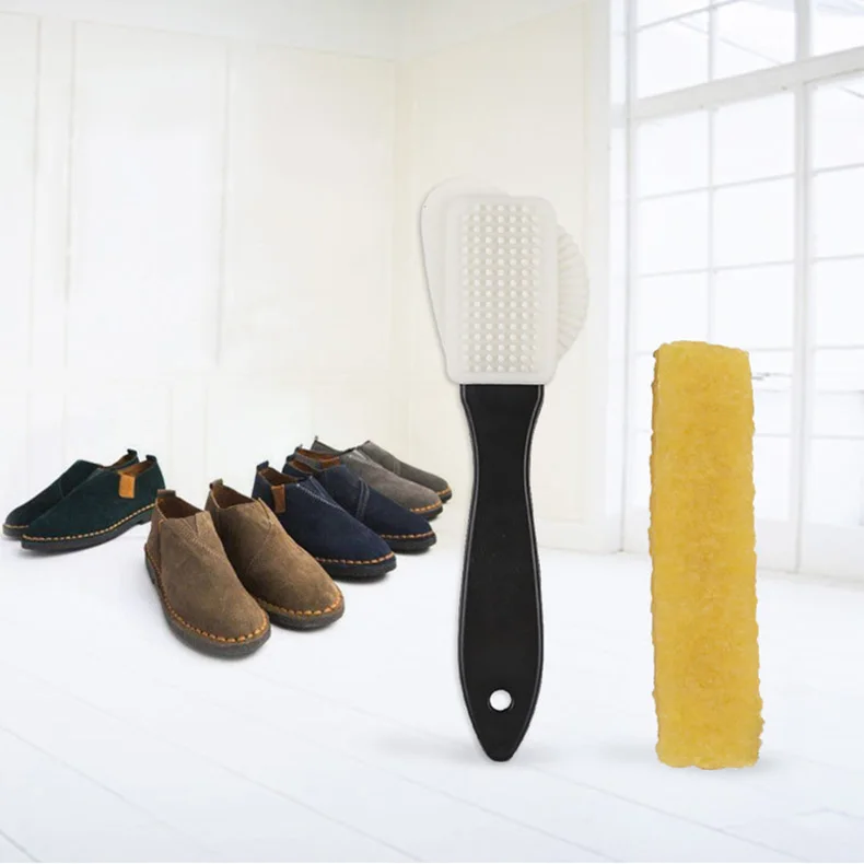 

Shoe Brush, Suede & Nubuck 4-Way Brush + Eraser, Premium Shoe Cleaner Kit, Black with white