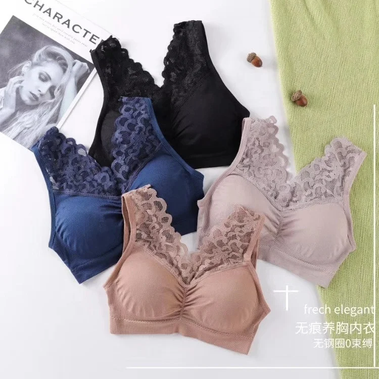 

Manufacturers direct sales of the most popular Girl Lady sports Tube Top Wrapped Chest Vest lace Seamless Bra, Blue,black,nude pink,coffee