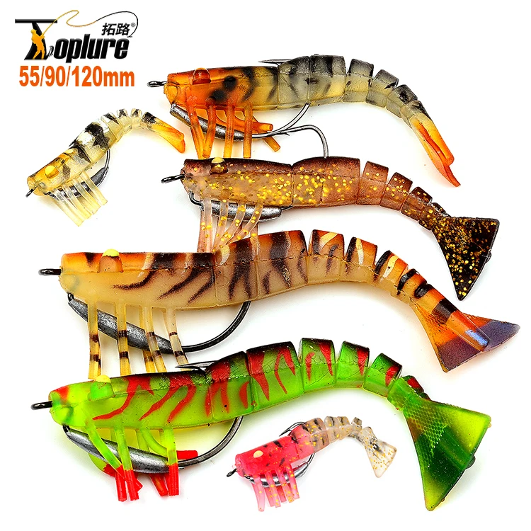 

TOP SELLER Shrimp 3.5g 55mm 8.5g 90mm 17g 120mm Soft Fishing Bait with Lead Hook Luminous Shrimp Soft Lure