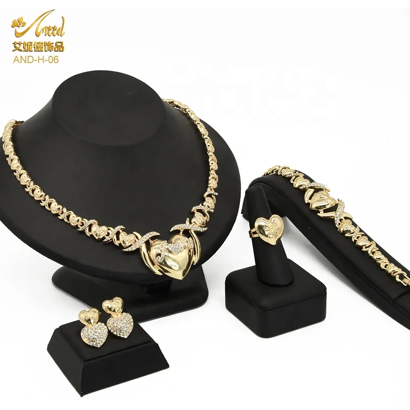 

Xoxo Valentine 18Kt Italian African 18 K Gold Plated Women Love Neckless Inspired Gold Heart Jewelry Four Sets In Guangzhou, Accept your request