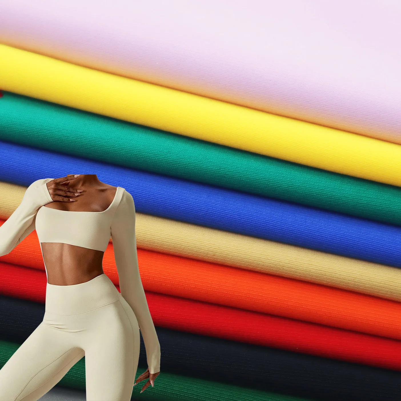 Micro Fiber 27% Spandex 73% Polyester Yoga Pants Sports Fabric Stock  a Lot