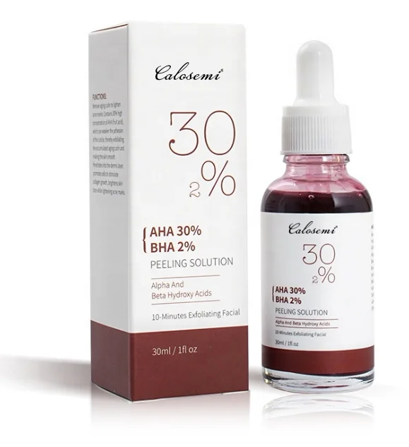 

Hot sales private label 30ml facial care anti acne repair aha 30% bha 2% peeling solution face liquid serum