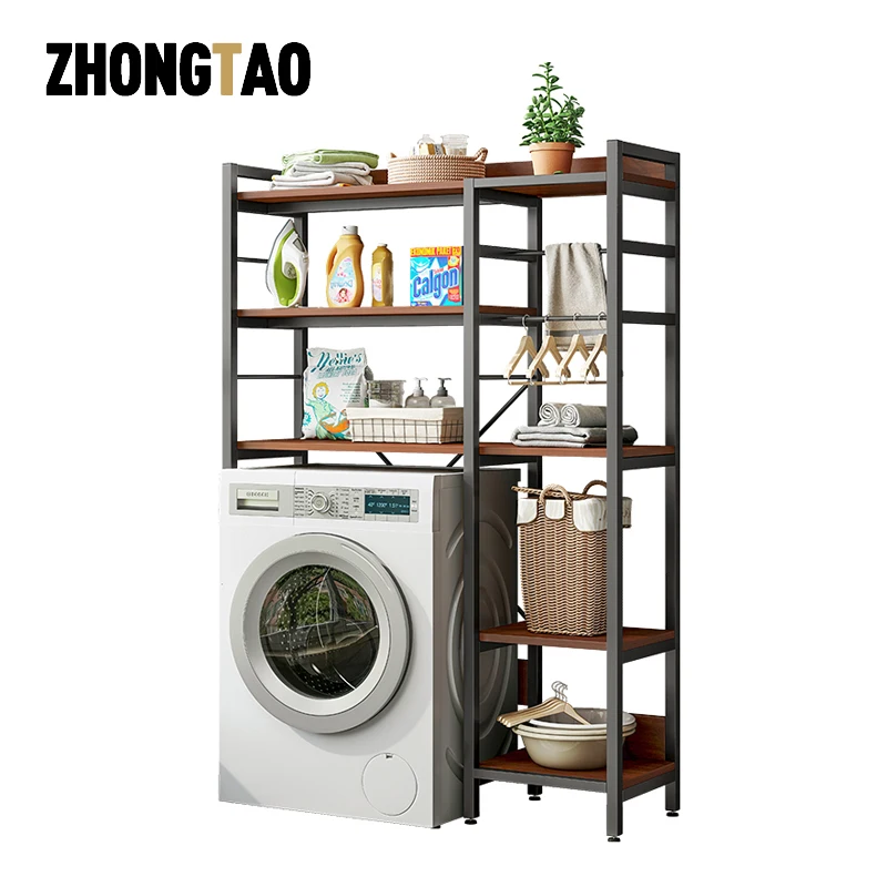 

Living Bathroom Steel LARGE SIZE Toilet Laundry Organizer Washing Machine Storage Rack