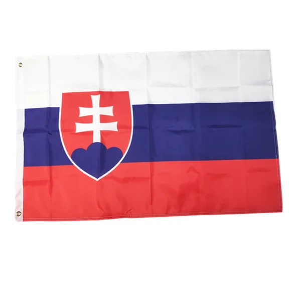 

Commercial Professional Custom 3x5 Polyester Fabric Slovak Country Flags, Color printing cmyk