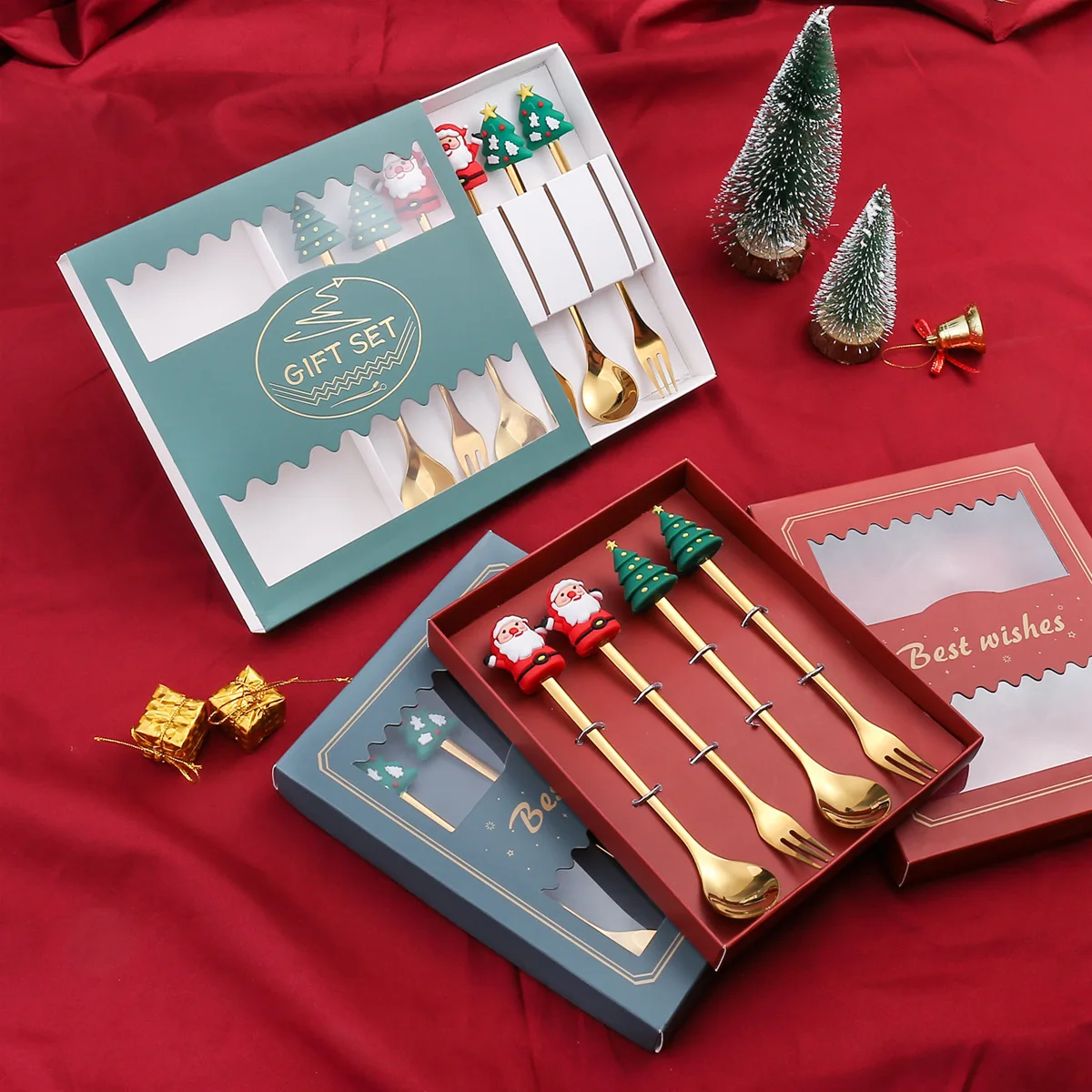 

Best-selling Xmas Gift Coffee Spoon Set Stainless Steel Stirring Gold Spoon Set