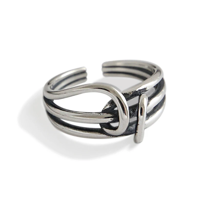 

Oxidized Sterling Silver Rope Bypass Love Knot Ring for Women sterling silver 925 jewellery