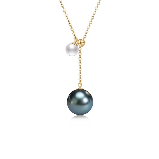 

Hot Sale Japanese Akoya Pearl and Tahitian Pearl Pendant Necklace 18K Rose Gold Wholesale Free Shipping