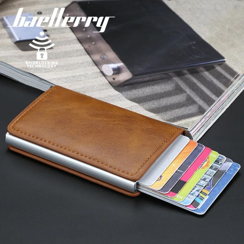 

Baellerry k9133 men vertical multi function metal rfid wallet pop up card holder