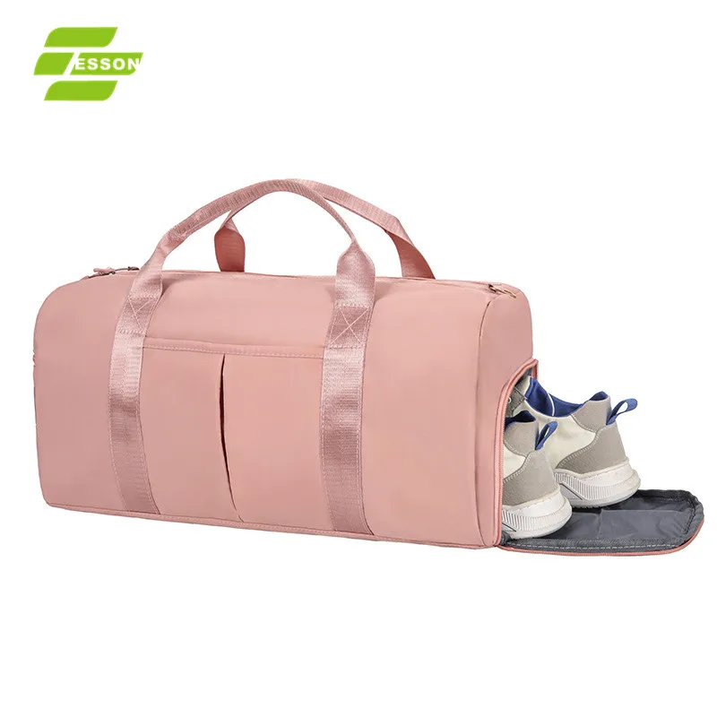 

2021 fashion travel waterproof gym sport shoulder handle shoes yoga dance Sneaker Duffel Compartments multi-functional bag, Black or pink