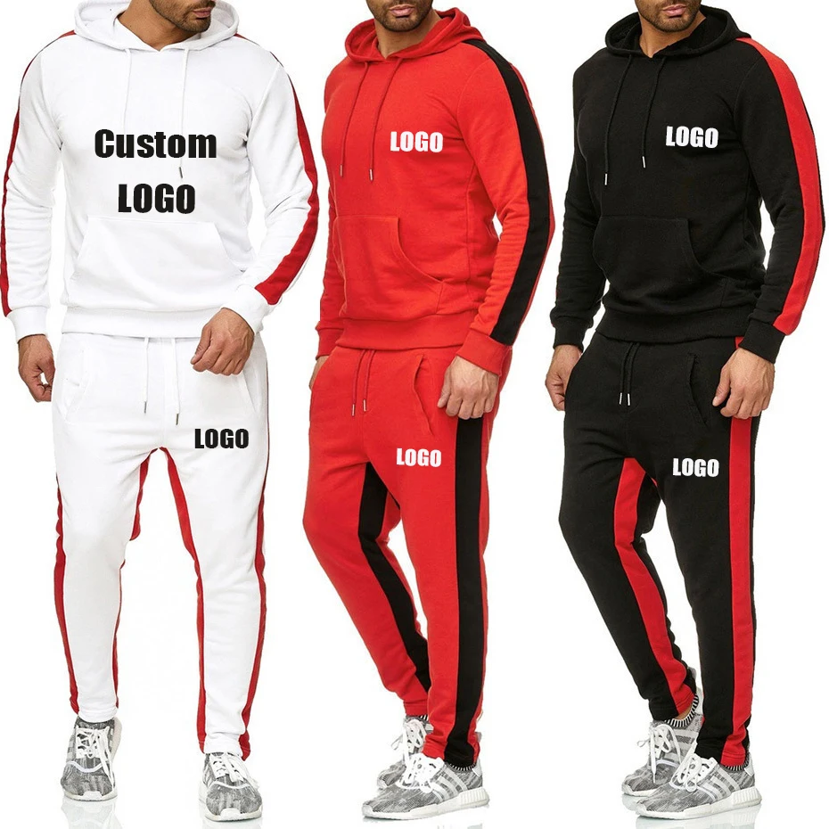 

Private label sweat suits custom sweatsuit with logo tracksuit sweatshirts men's hoodie jogging jogger track suits set for men, 4 colors