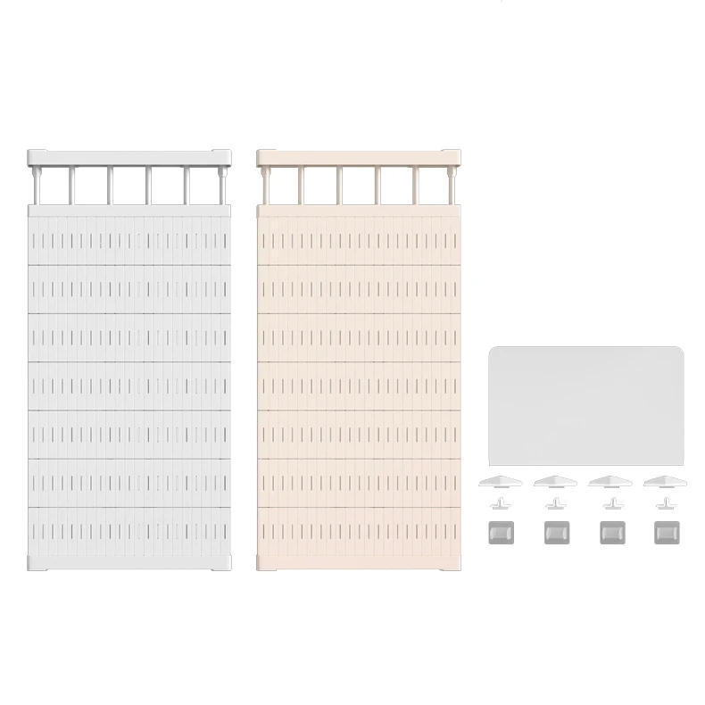 

Expandable Storage Closet Tension Rack Shelf for Wardrobe Closet Dividers Kitchen Bedroom Bathroom Length 81-142cm cm, White / beige