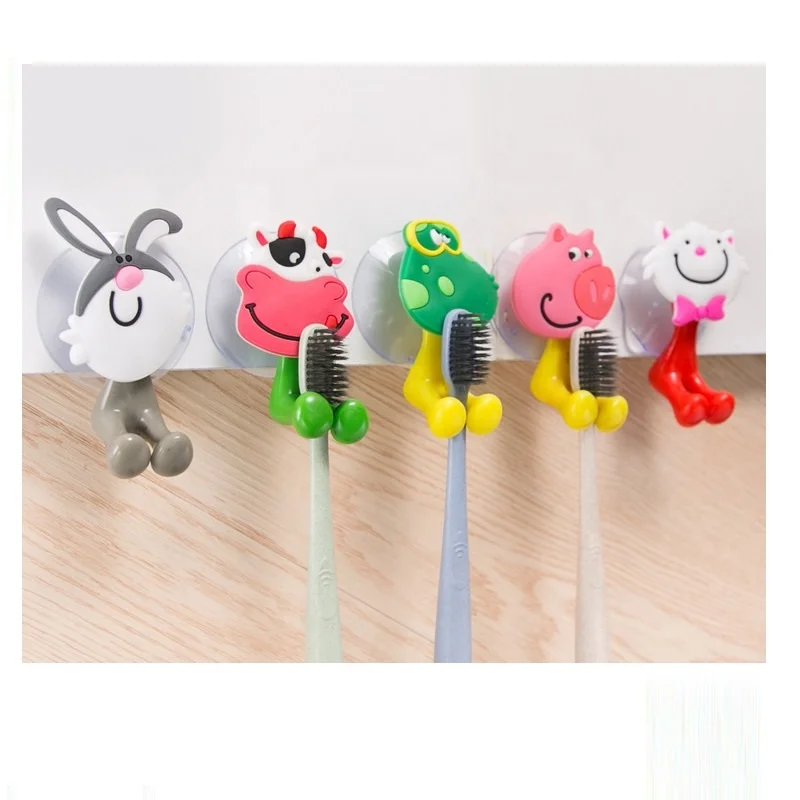 

Toothbrush holder wall mounted custom eco-friendly pvc rubber Children cute cartoon travel toothbrush holder kids animal, Customized color