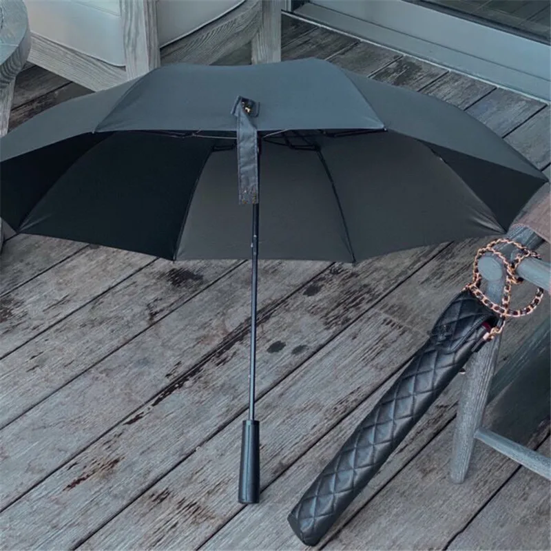 

Grid Bag Portable Rain And Sunny Day Folding Umbrella Straight Umbrella