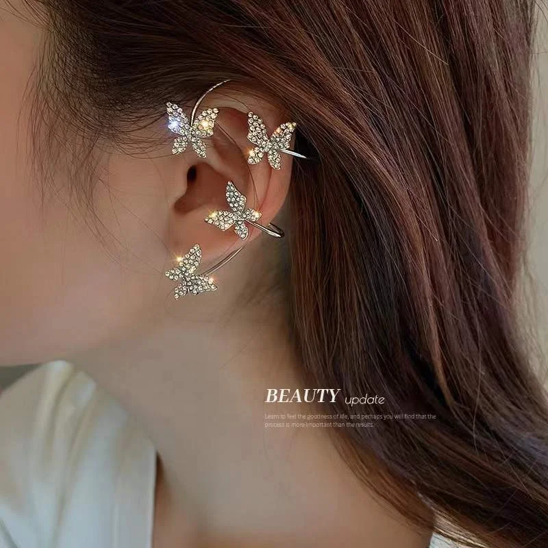 

Gaby new design non piercing ear cuffs snow butterfly flower star earrings fashion ear cuffs non piercing faux earring Jewelry, Silver gold