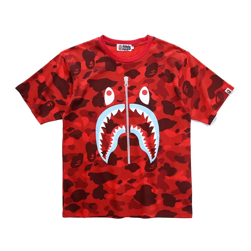 

Big Mouth Camouflage Bape Shark TShirt Short-Seeve Printing style ape Shake T shirt For Young Men And Women, Customized colors