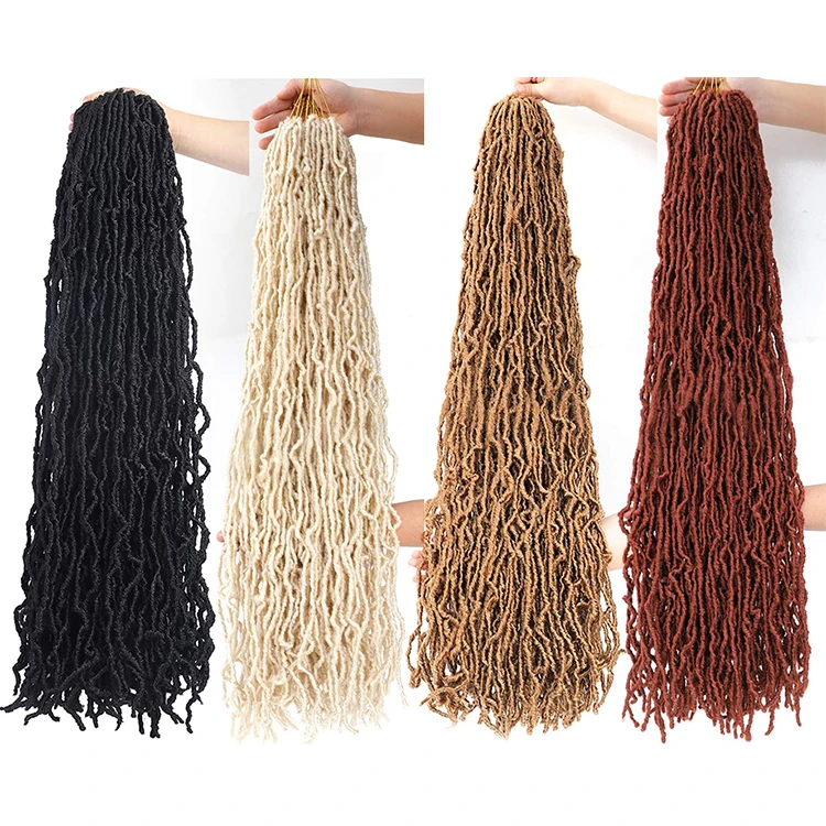 

afro kinky twist Nu Locs Wholesale Pre Looped Goddess locs Synthetic Hair Extensions nu locs crochet hair, 4#, 27#, 30#, 613#...