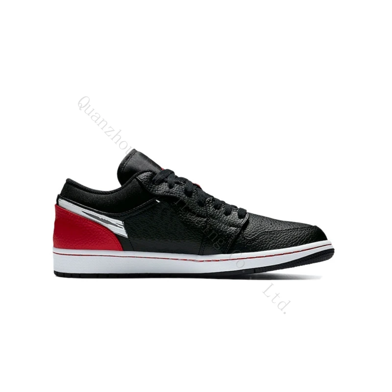 

Jardon 1 low black and red low men's women's fashion casual sports basketball running zapatillas shoes sneaker