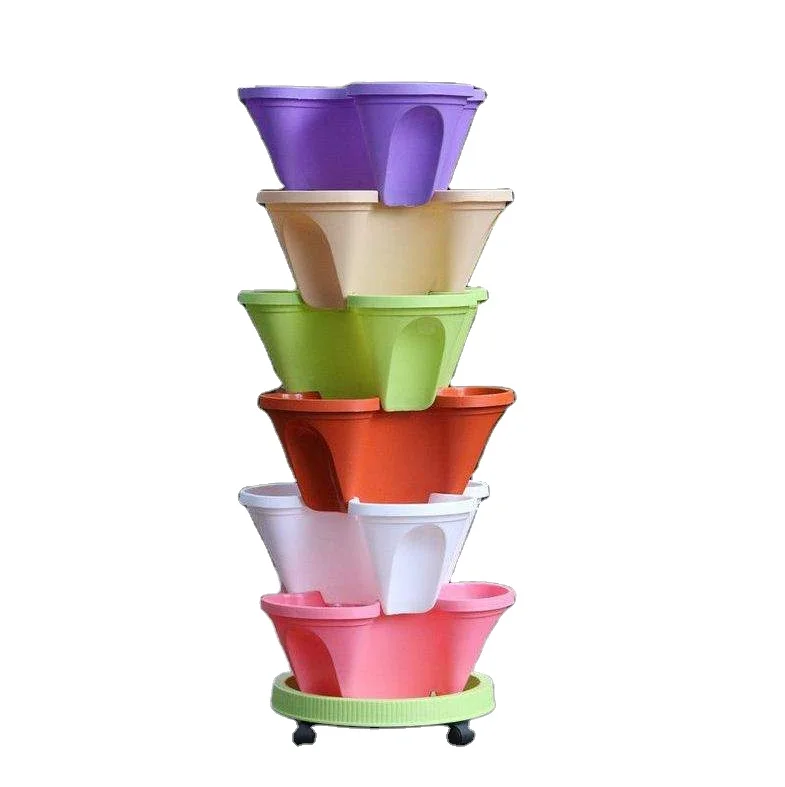 

Plastic Plant Pots Stackable Plastic Planter Vertical Garden Pot For Flowers Vegetables Garden Tower Systems Vertical Hydroponic