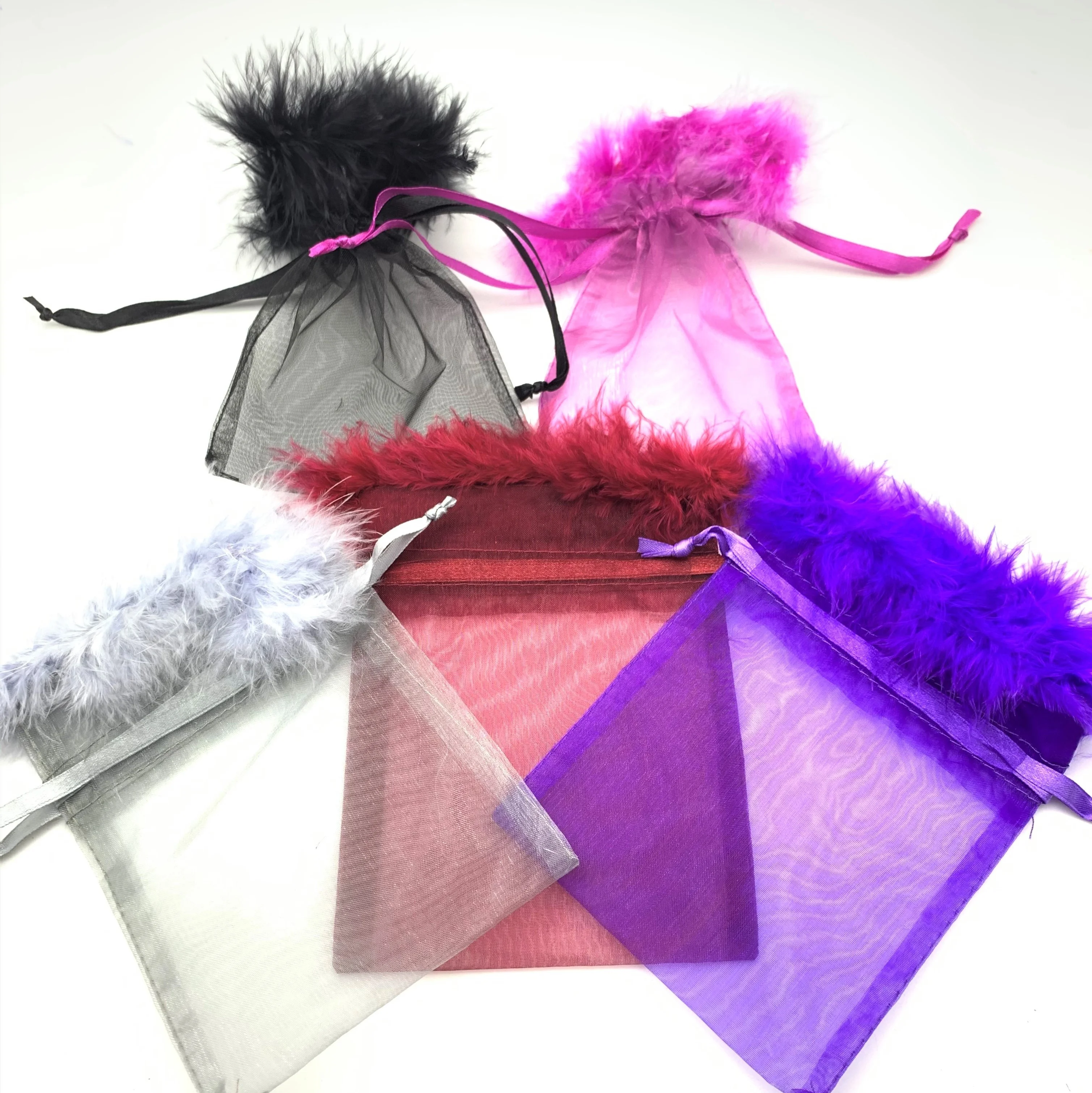 
Feather organza bags 
