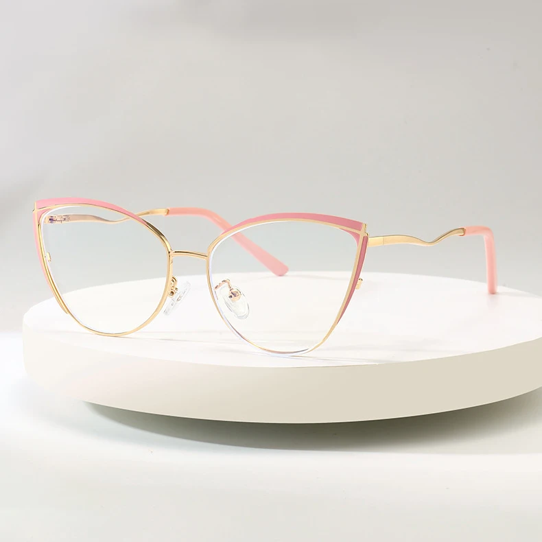 

Metal Spring Hinge Cat Eye Glasses TR90 Frames Blue Light Blocking Optical Eye Glasses Frames for women