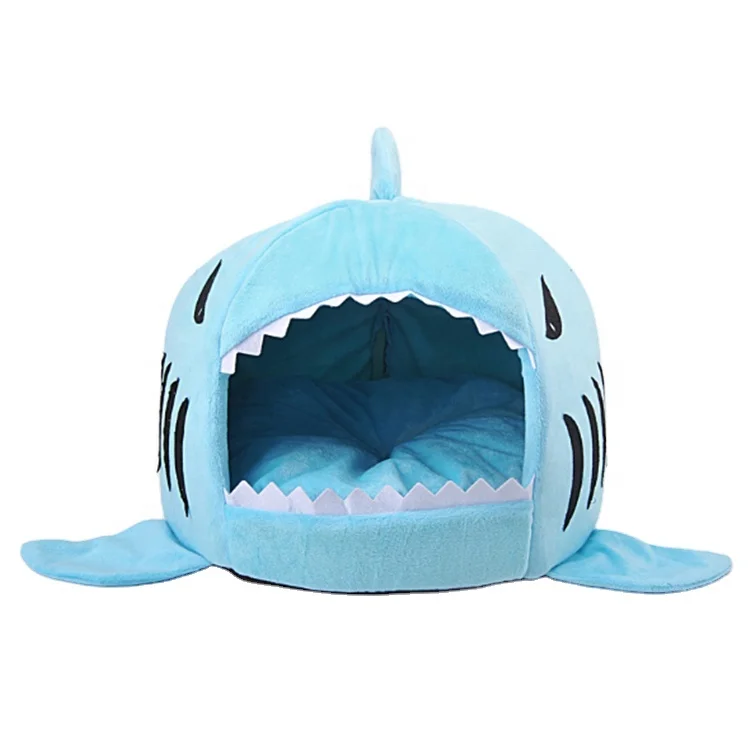 

High Quality Cute Shark Pp Cotton Pet Bed Pink Whale Shaped Dog Bed For Everyday, Pink, gray